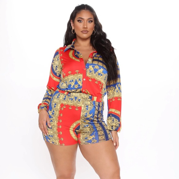FashionNova Versace-Like Printed Jumpsuit - Picture 2 of 3